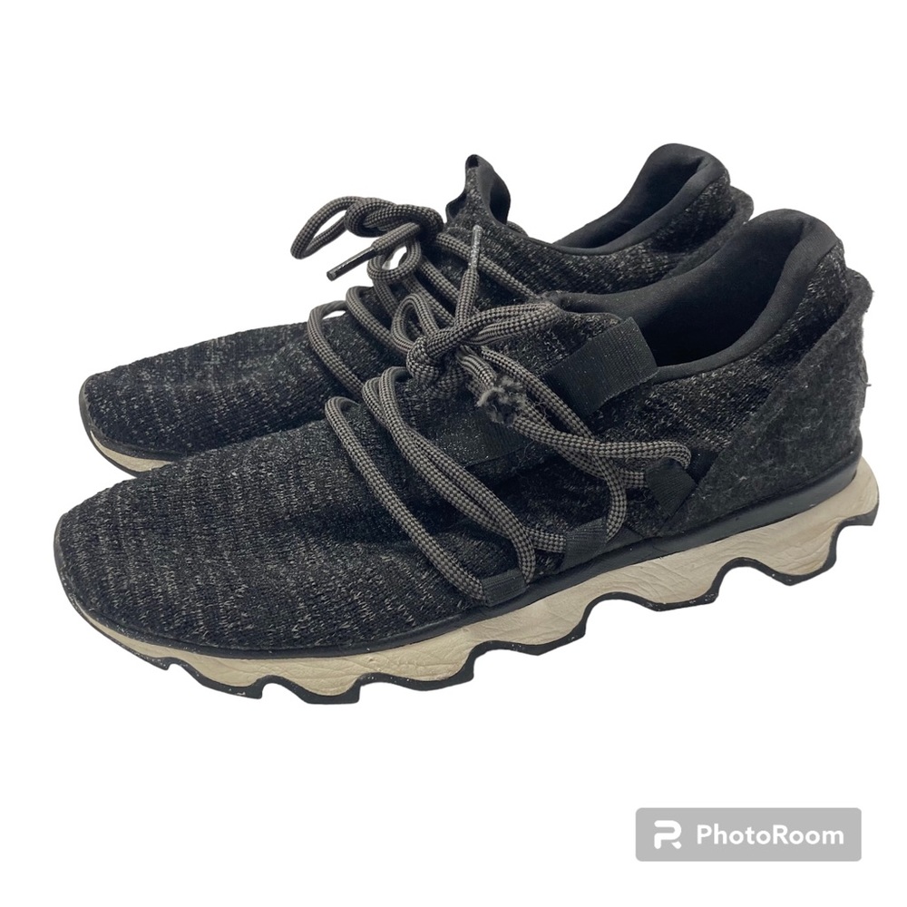 Sorel Kinetic NL3227-011 Black Lace Up Low Top Knit Sneakers Womens 8.5